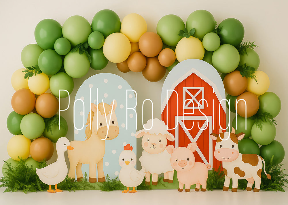 Avezano Farm Animal Red Barn Photography Backdrop Designed By Polly Ro Design