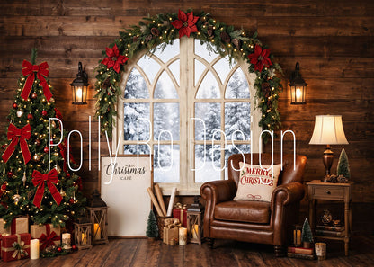 Avezano Vintage Christmas Cafe Chair Photography Backdrop Designed By Polly Ro Design