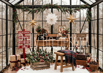 Avezano Greenhouse Polar Express Christmas Photography Backdrop Designed By Polly Ro Design