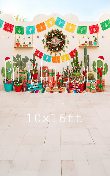 Avezano Mexican Fiesta Cactus Christmas Photography Backdrop Designed By Polly Ro Design