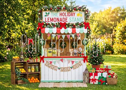 Avezano Holiday Lemonade Stand Christmas Photography Backdrop Designed By Polly Ro Design