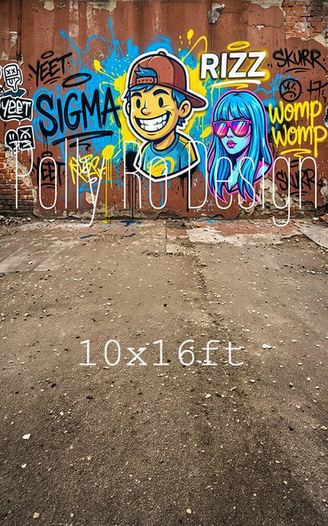 Avezano Urban Graffiti Cartoon Character Photography Backdrop Designed By Polly Ro Design