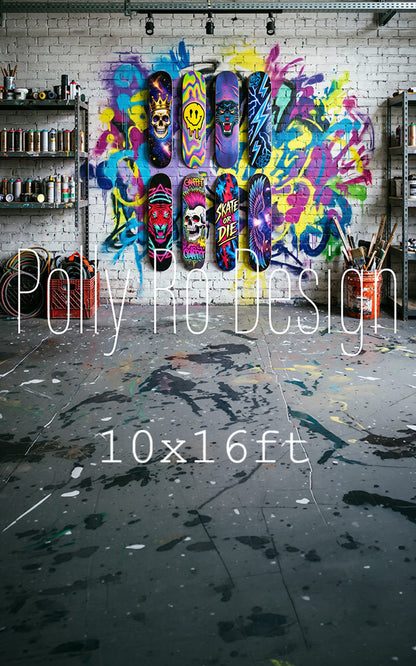Avezano Skateboard Graffiti Studio Photography Backdrop Designed By Polly Ro Design