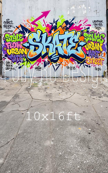 Avezano Colorful Skate Graffiti Art Photography Backdrop Designed By Polly Ro Design