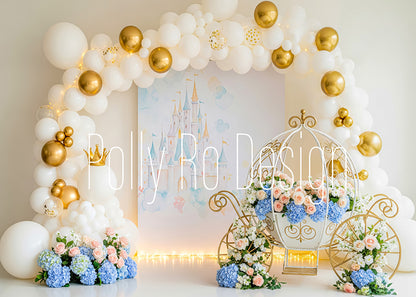 Avezano Blue Castle Carriage Balloon Photography Backdrop Designed By Polly Ro Design