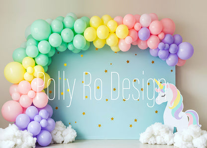 Toile de fond pour photographie de baiser de roses et de ballons de la Saint-Valentin d'Avezano conçue par Polly Ro Design
