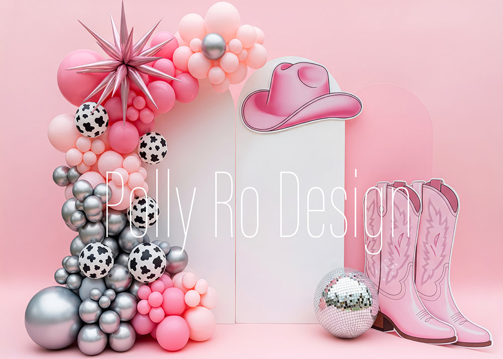 Toile de fond pour photographie de baiser de roses et de ballons de la Saint-Valentin d'Avezano conçue par Polly Ro Design