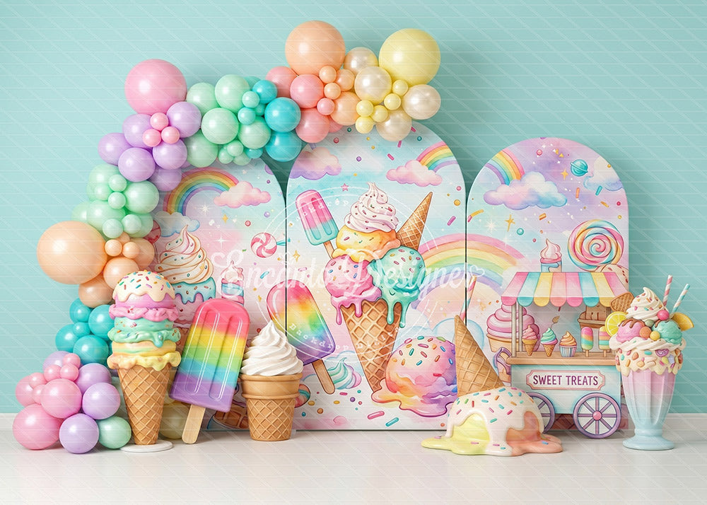 Avezano Pastel Ice Cream Rainbow Photography Background By Encanto Designer