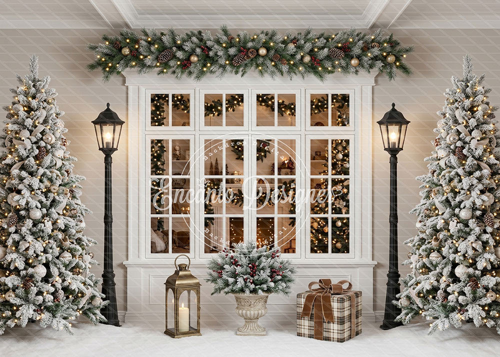 Avezano Black Lamp White Window Christmas Photography Background By Encanto Designer