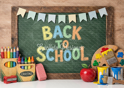 Avezano Chalkboard Crayon Back to School Photography Background By Encanto Designer