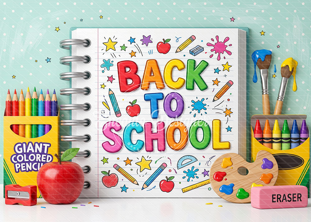 Avezano Notebook Doodle School Photography Background By Encanto Designer