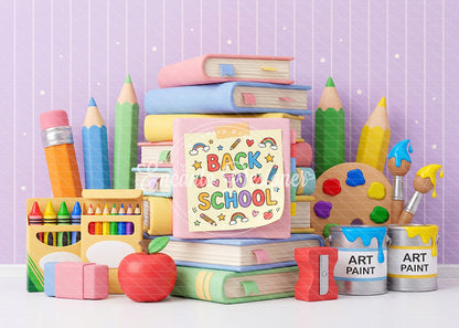 Avezano Stacked Books Art Supply Photography Background By Encanto Designer