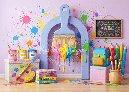 Avezano Giant Paintbrush Splatter School Photography Background By Encanto Designer