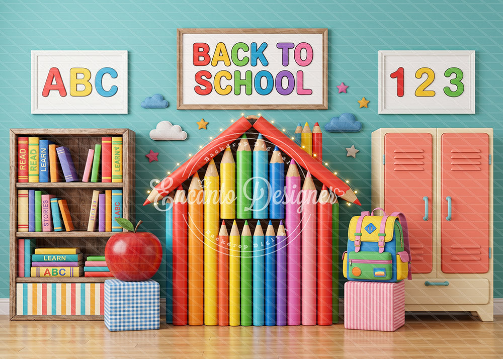 Avezano Giant Pencil Roof Classroom Photography Background By Encanto Designer