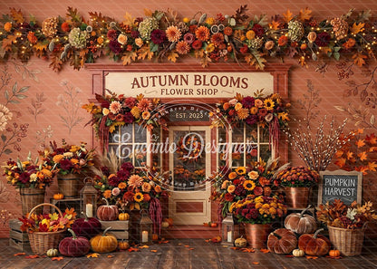 Avezano Fall Flower Shop Storefront Photography Background By Encanto Designer