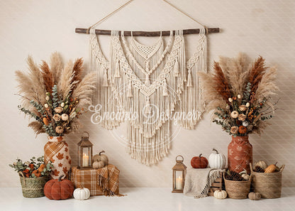 Avezano Wall Macrame Pampas Fall Photography Background By Encanto Designer