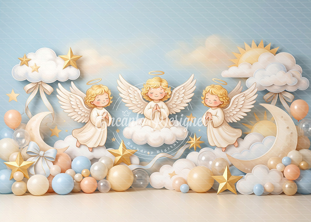 Avezano Angel Moon Baby Shower Photography Background By Encanto Designer