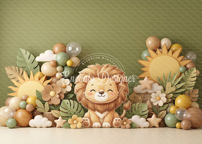 Avezano Boho Lion Sun Party Photography Background By Encanto Designer