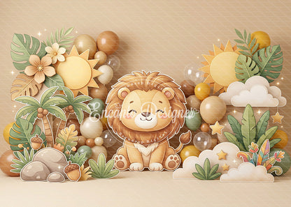 Avezano Jungle Lion Palm Tree Photography Background By Encanto Designer