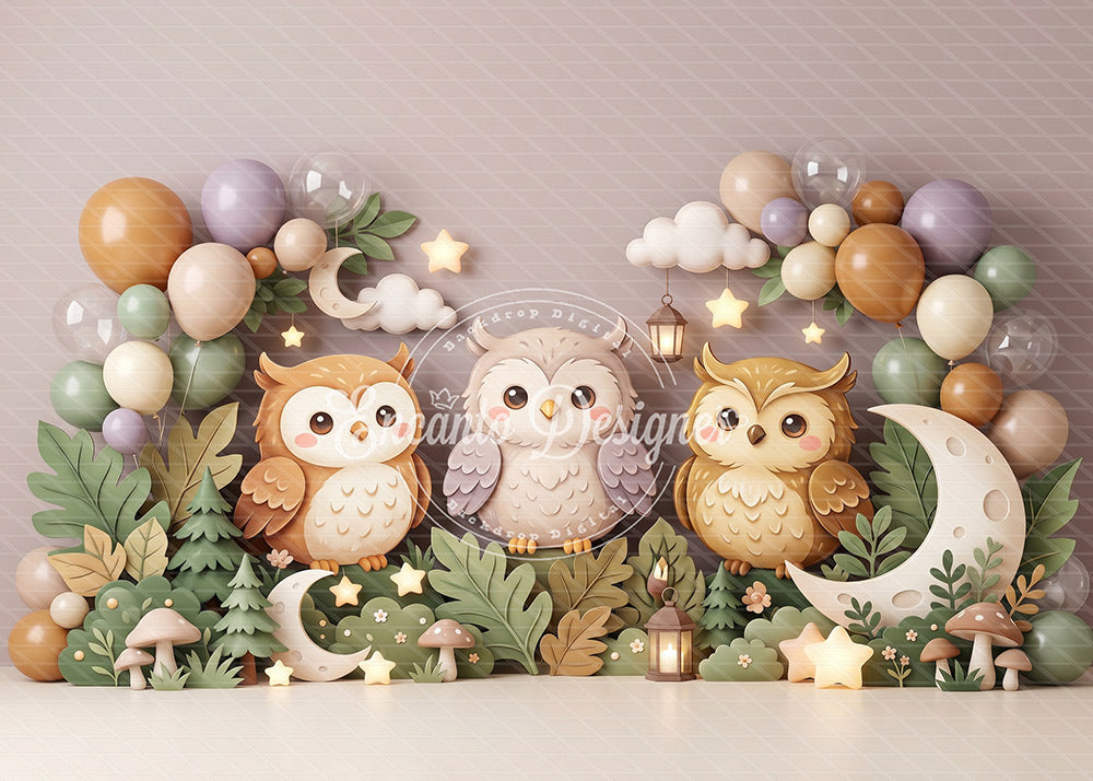Avezano Night Owl Moon Party Photography Background By Encanto Designer