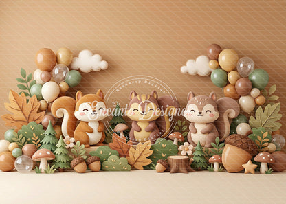 Avezano Autumn Squirrel Forest Photography Background By Encanto Designer