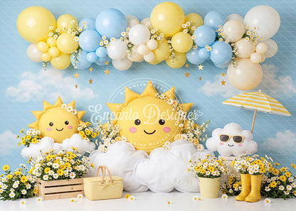 Avezano Sunshine Daisy Summer Photography Background By Encanto Designer