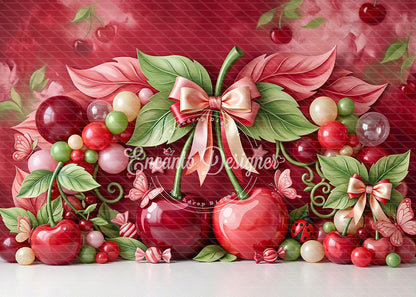 Avezano Cherry Bow Party Photography Background By Encanto Designer