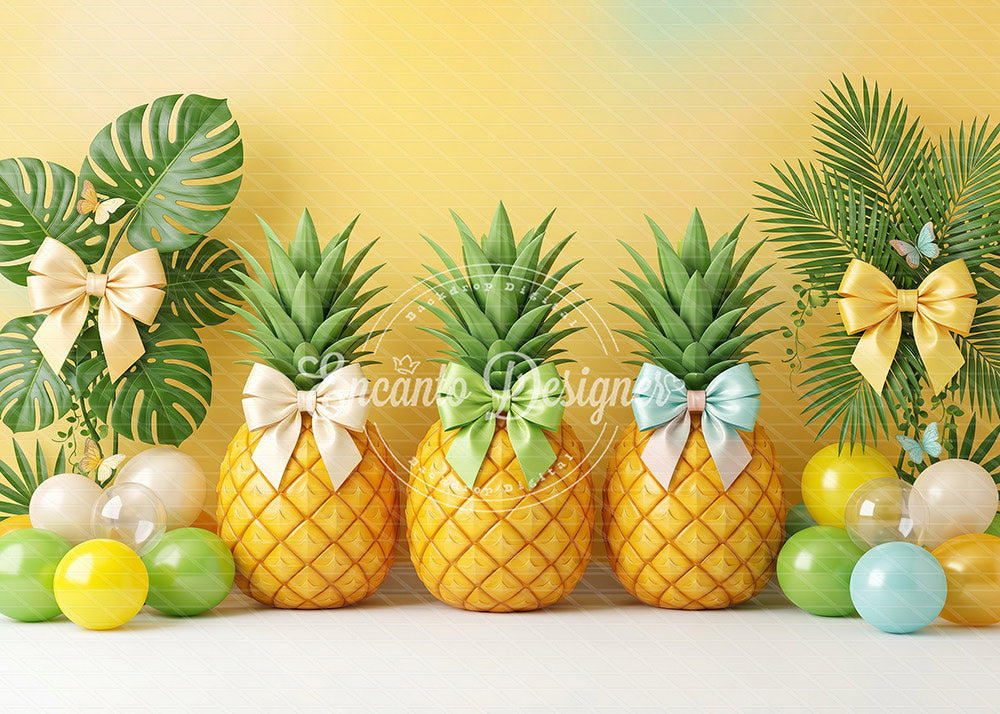 Avezano Pineapple Summer Bow Photography Background By Encanto Designer