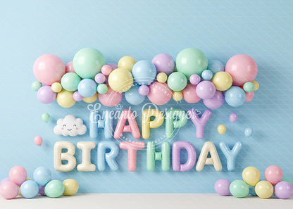 Avezano Pastel Birthday Balloon Photography Background By Encanto Designer