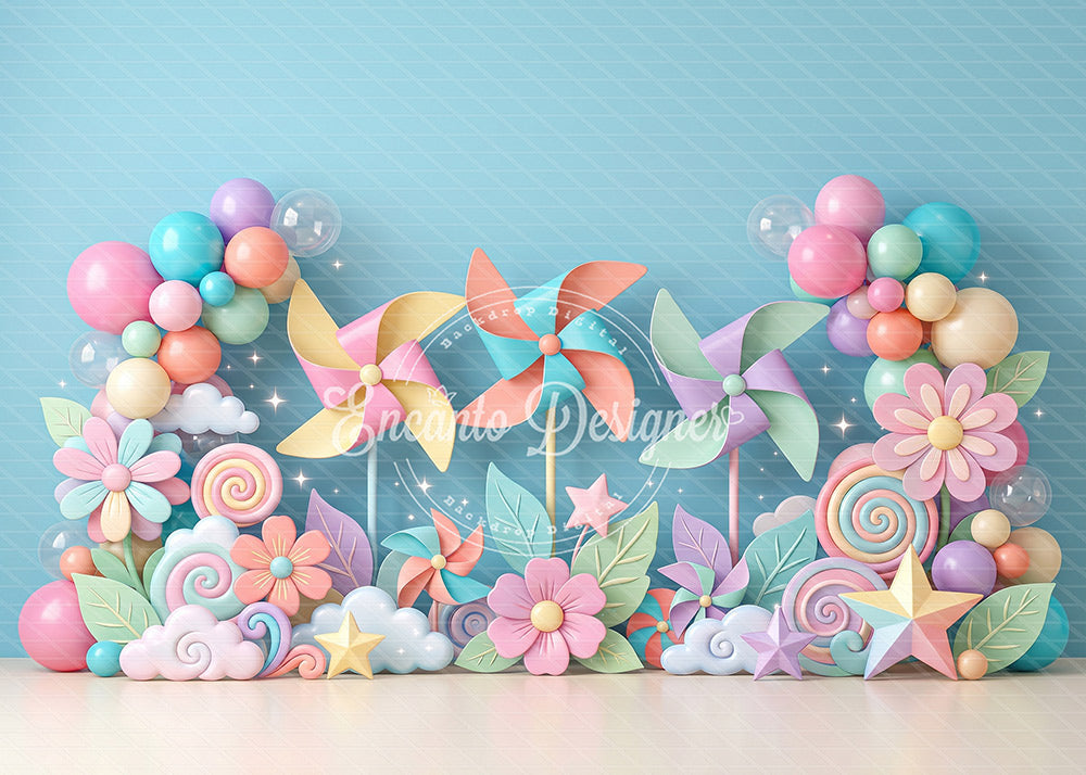 Avezano Windmill Candy Party Photography Background By Encanto Designer