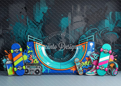 Avezano Skate Park Graffiti Party Photography Background By Encanto Designer