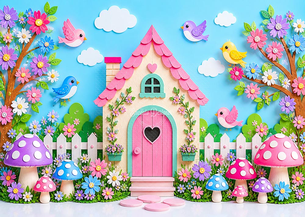 Avezano Fairy Tale House Garden Photography Background By Encanto Designer