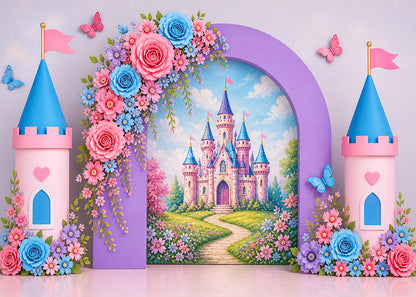 Avezano Princess Castle Floral Photography Background By Encanto Designer