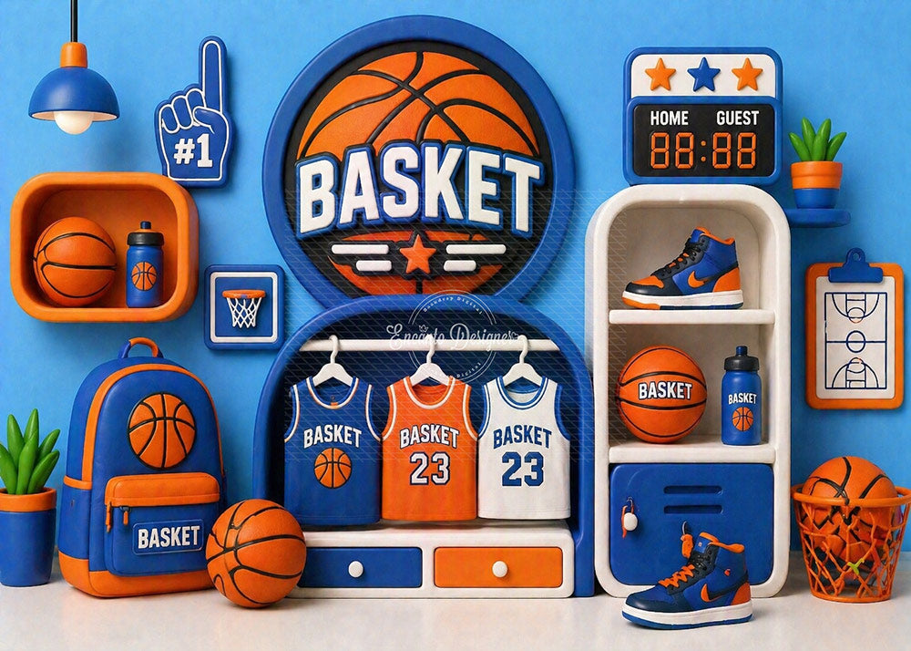 Avezano Basketball Sports Kids Photography Background By Encanto Designer