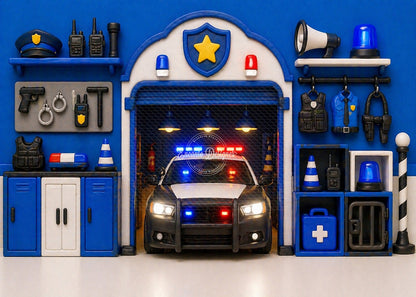 Avezano Police Car Station Photography Background By Encanto Designer
