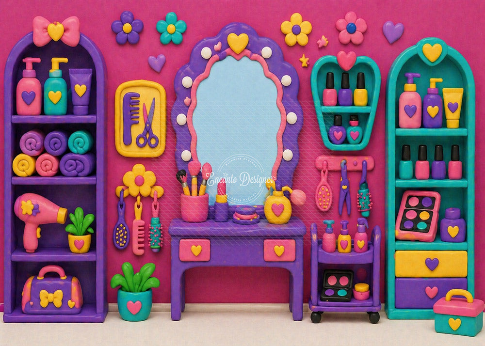 Avezano Pink Vanity Beauty Salon Photography Background By Encanto Designer
