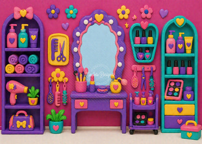 Avezano Pink Vanity Beauty Salon Photography Background By Encanto Designer