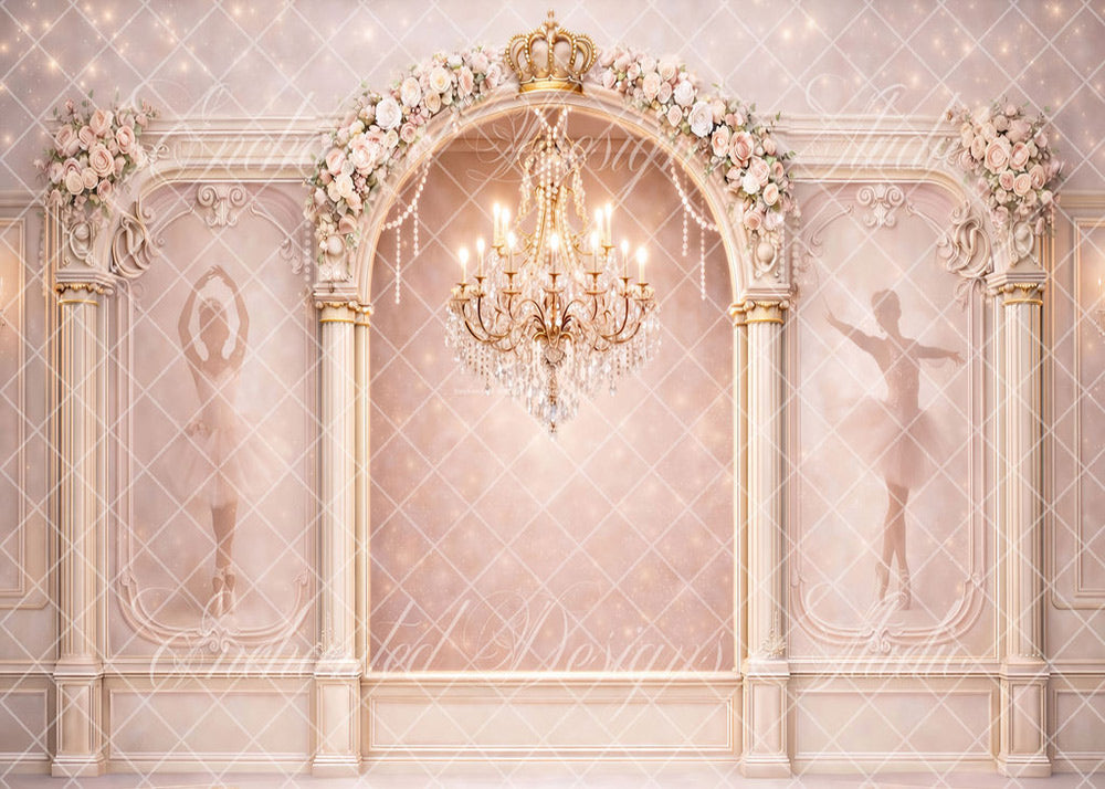 Avezano Pink Ballerina Chandelier Backdrop Designed By Enchanted Design Studio
