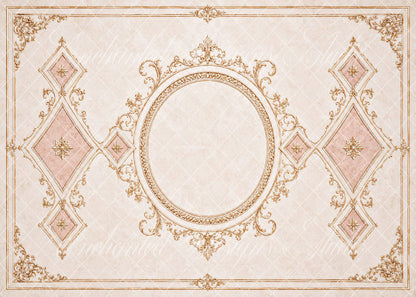 Avezano Pink Gold Ornate Frame Floor Backdrop Designed By Enchanted Design Studio