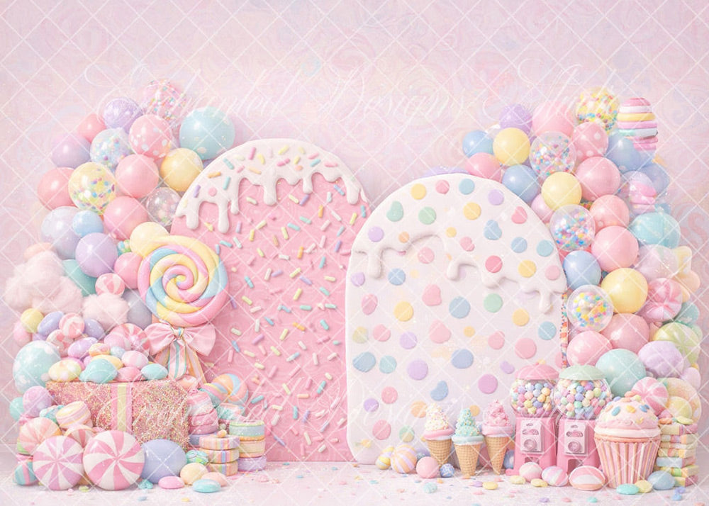 Avezano Pastel Candy Lollipop Backdrop Designed By Enchanted Design Studio