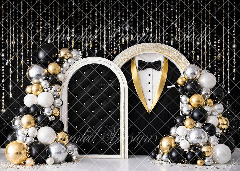 Avezano Fairy Black Gold Gentleman Backdrop Designed By Enchanted Design Studio