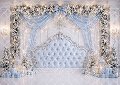 Avezano Light Blue Christmas Bedhead Backdrop Designed By Enchanted Design Studio
