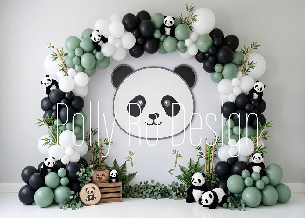 Avezano Panda Bamboo Balloon Photography Backdrop Designed By Polly Ro Design