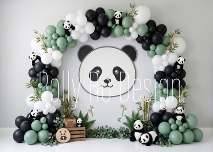 Avezano Panda Bamboo Balloon Photography Backdrop Designed By Polly Ro Design