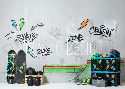 Avezano Skate Graffiti Wall Photography Backdrop Designed By Polly Ro Design
