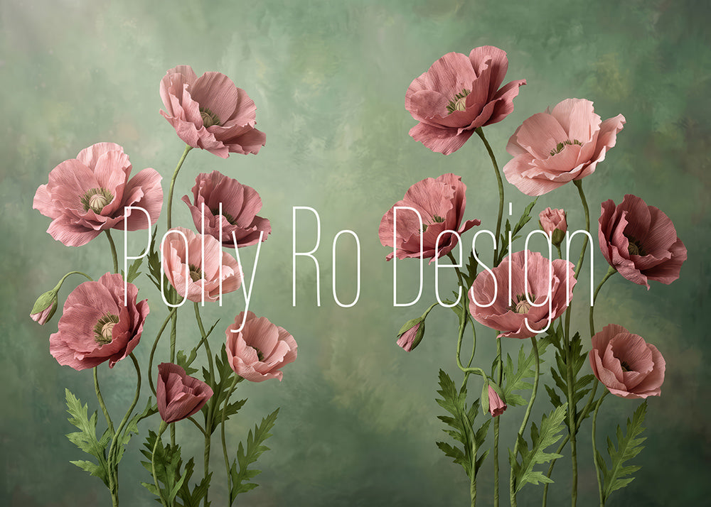 Toile de fond pour photographie de baiser de roses et de ballons de la Saint-Valentin d'Avezano conçue par Polly Ro Design