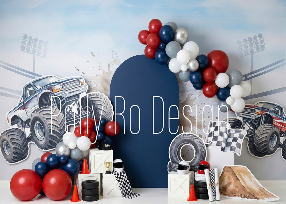 Avezano Monster Truck Race Car Photography Backdrop Designed By Polly Ro Design