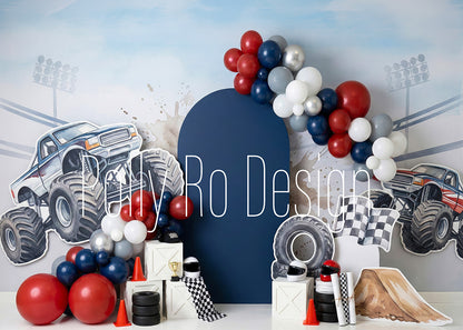 Avezano Monster Truck Race Car Photography Backdrop Designed By Polly Ro Design
