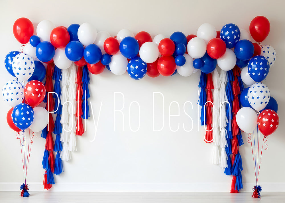 Avezano Star Print Balloon Garland Photography Backdrop Designed By Polly Ro Design