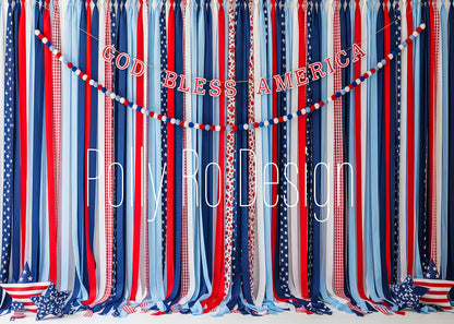 Avezano Ribbon Streamer Patriotic Photography Backdrop Designed By Polly Ro Design